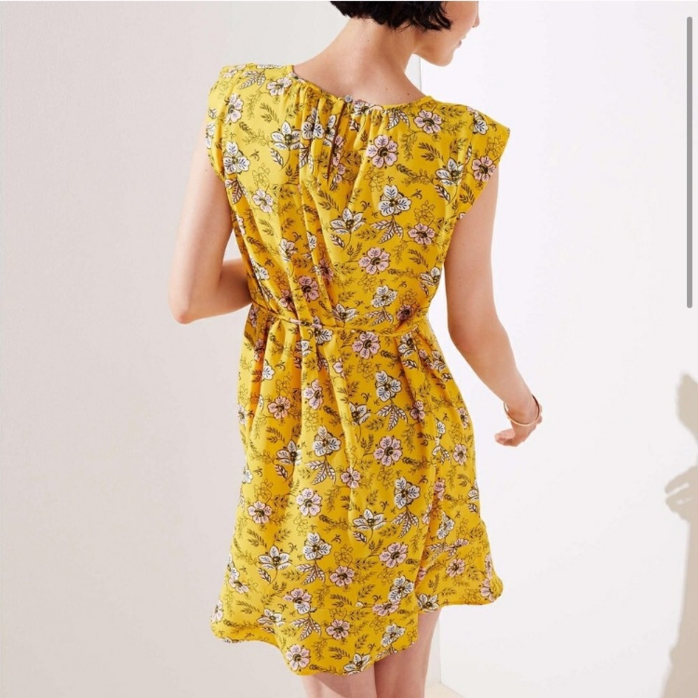 LOFT Garden Tie Waist Flounce Dress - Picture 2 of 8